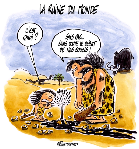 dessin : énergie fossile, la ruine du monde