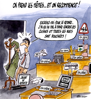 dessin : Manifs sur les retraites