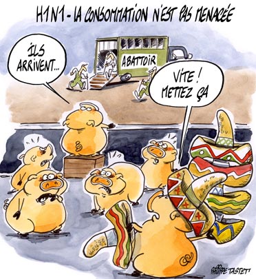 dessin : H1N1 - la consommation n'est pas menacée