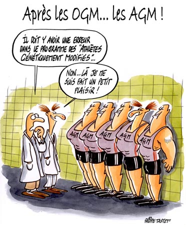 dessin : Les athlètes génétiquement modifiés