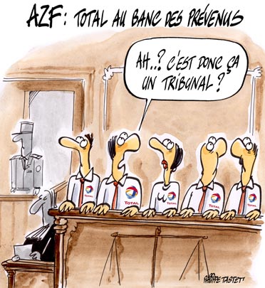 dessin : AZF - Total au banc des prévenus