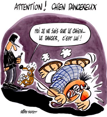 dessin : ATTENTION ! chiens dangereux