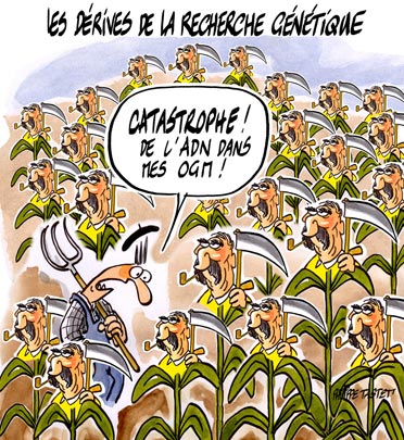dessin : OGM, Les dérives de la recherche génétique