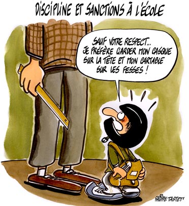 dessin : Discipline et sanctions à l'école.