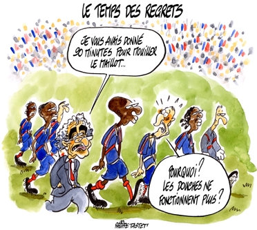 dessin humoristique foot : equipe de france de football coupe du monde