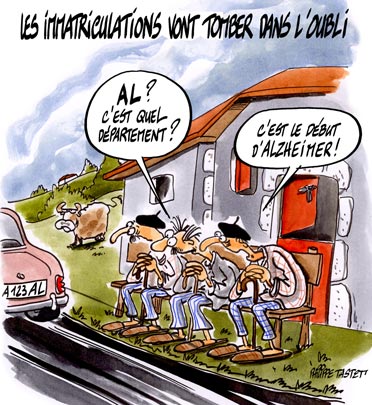 dessin : Les immatriculations vont tomber dans l'oubli