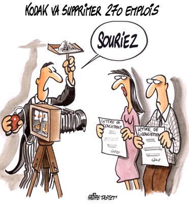 dessin : Kodak va supprimer 270 emplois
