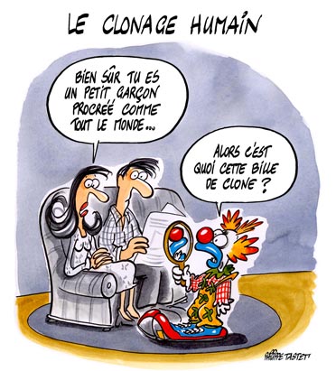 dessin : Le génie génétique : le clonage humain