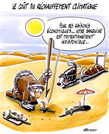 Dessin : La banquise craque - Le coût du réchauffement climatique