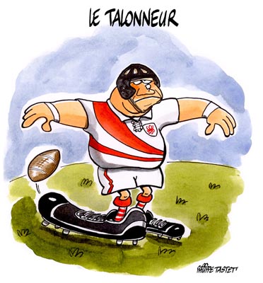 dessin humoristique rugby : le talonneur