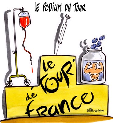 dessin : L'arrivée du Tour de France