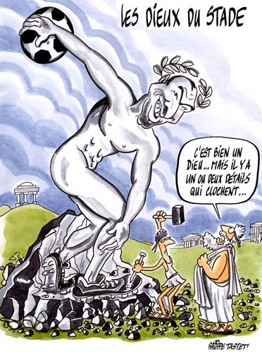 dessin : Les Dieux du stade Zinedine Zidane