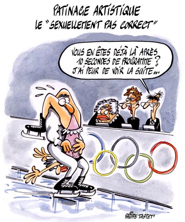 dessin : JO le scandale des notes en patinage artistique