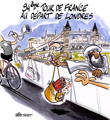 dessin : Le Tour de France 2007 au départ de Londres
