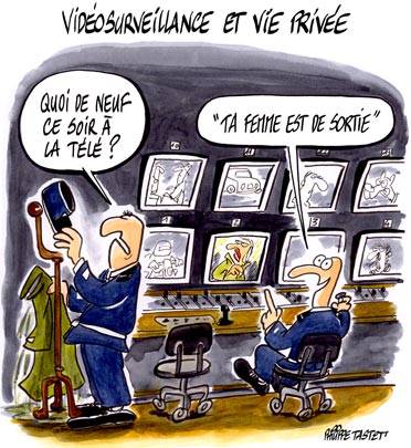 dessin : vidéosurveillance et vie privée