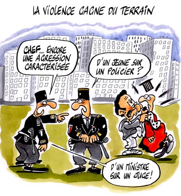 dessin : La violence gagne du terrain