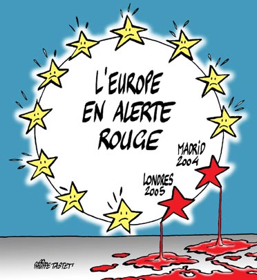 dessin : L'europe en alerte rouge