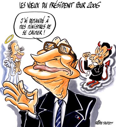 dessin : Les voeux pieux du président pour 2006