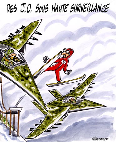 dessin : Des J.O. sous haute surveillance