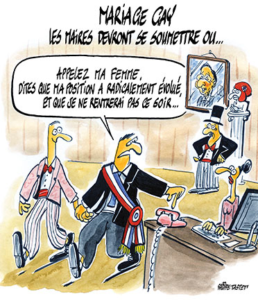 dessin : le mariage homosexuel