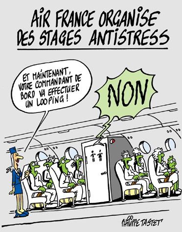 dessin : Air France organise des stages antistress
