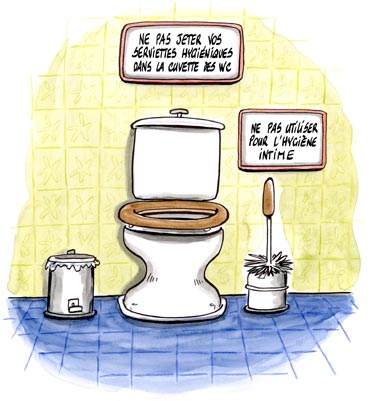 dessin humoristique : wc